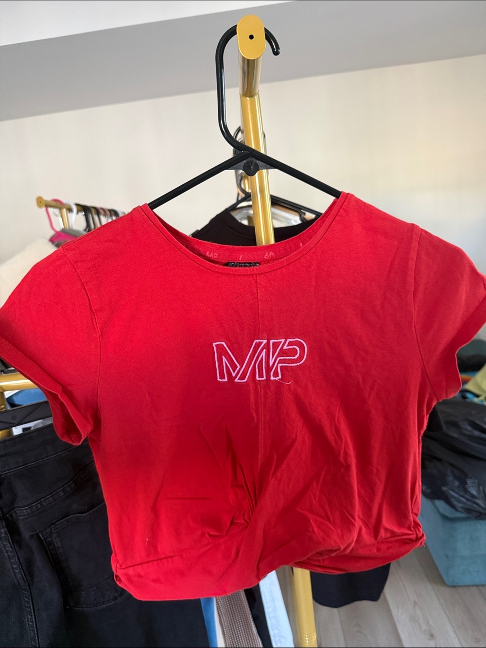 MP Red Crop Tee - Casual Women's Short Sleeve